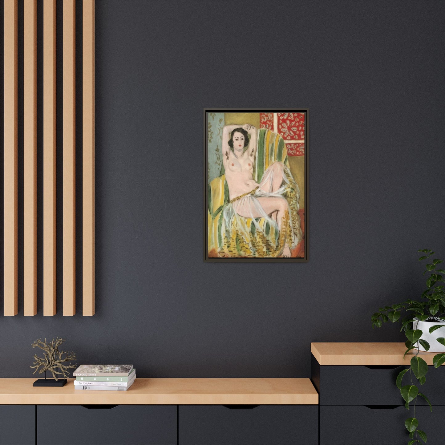 Matisse, Henri - Odalisque with Raised Arms (1923) - Matte Canvas, Framed