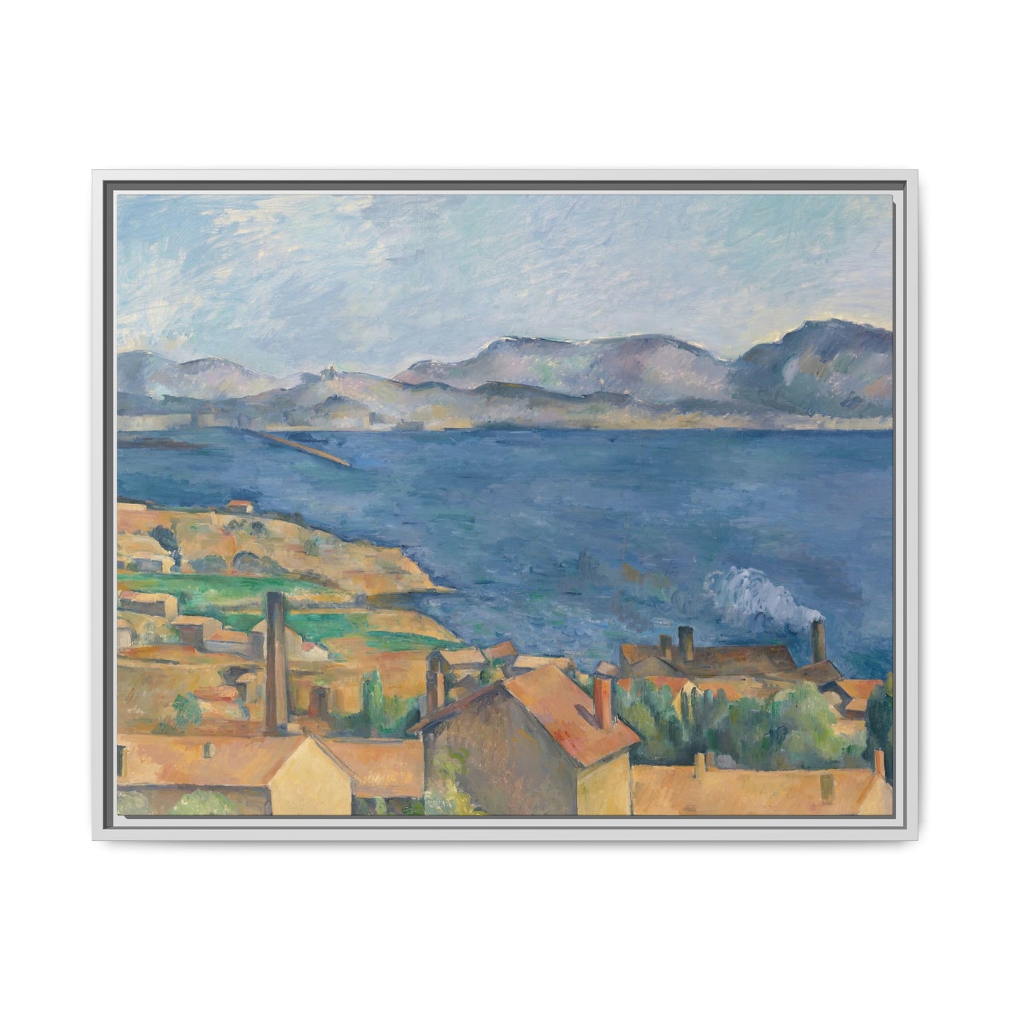 Cézanne, Paul - The Bay of Marseille, Seen from L'Estaque (1885) - Matte Canvas, Framed