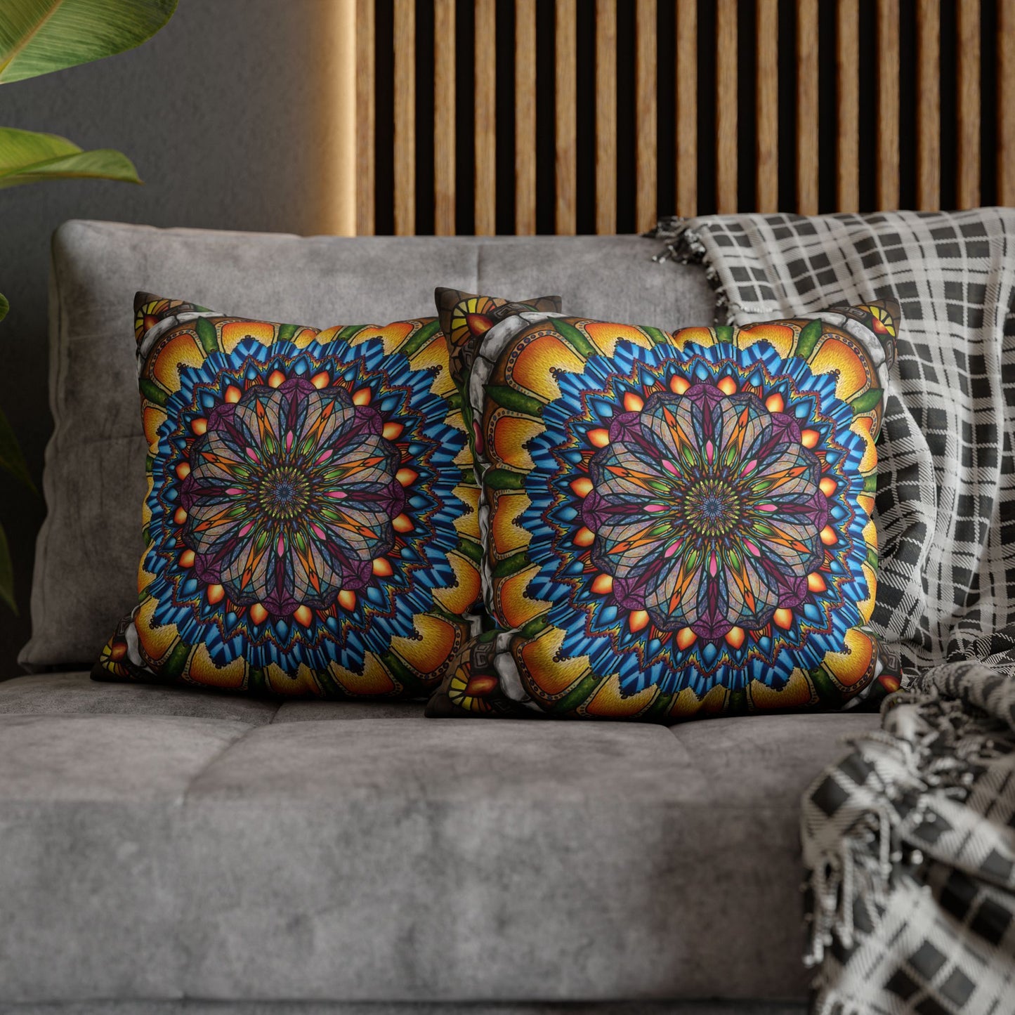 Pacio, Adam - Emerald Arrows Mandala - Suede Square Pillowcase