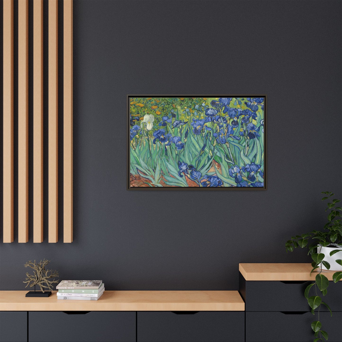 Van Gogh, Vincent - Irises (1889) - Matte Canvas, Framed