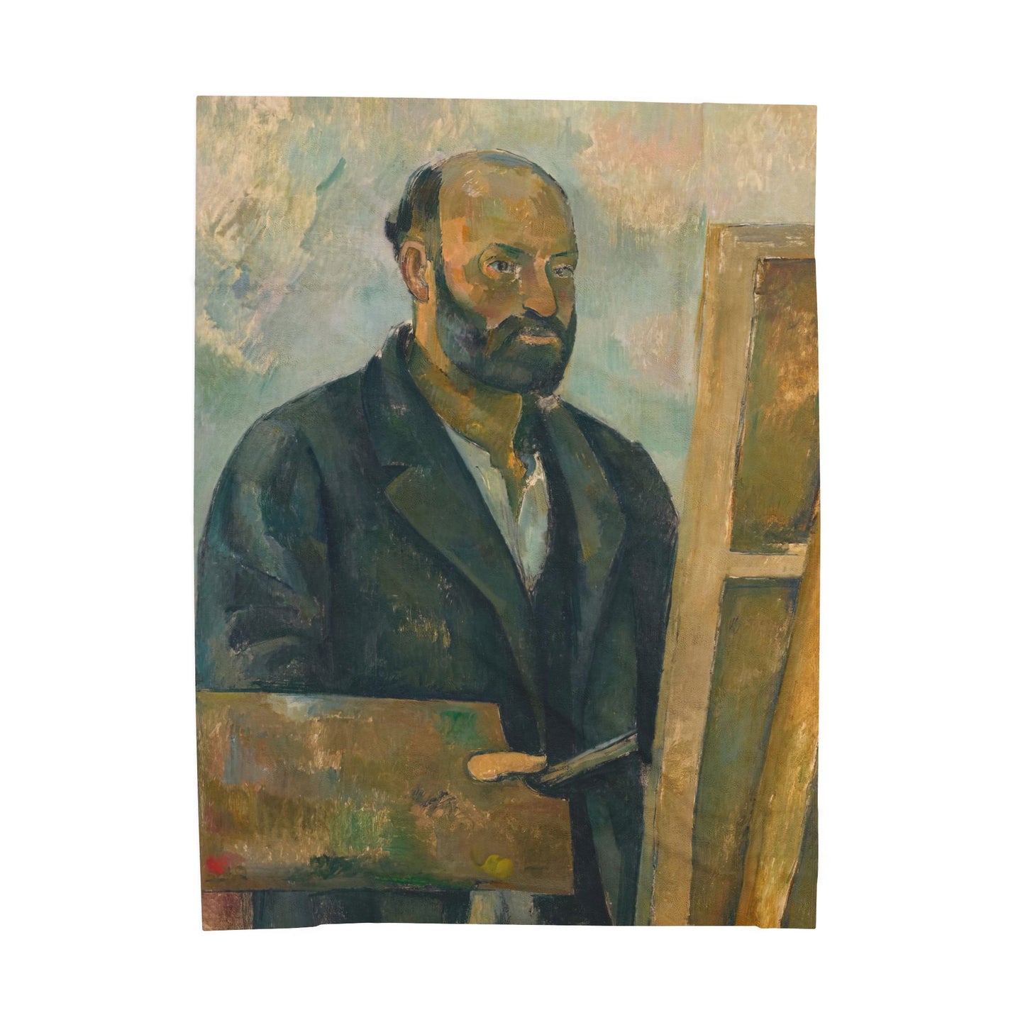 Cézanne, Paul - Portrait of the Artist with a Palette (1890) - Velveteen Plush Blanket