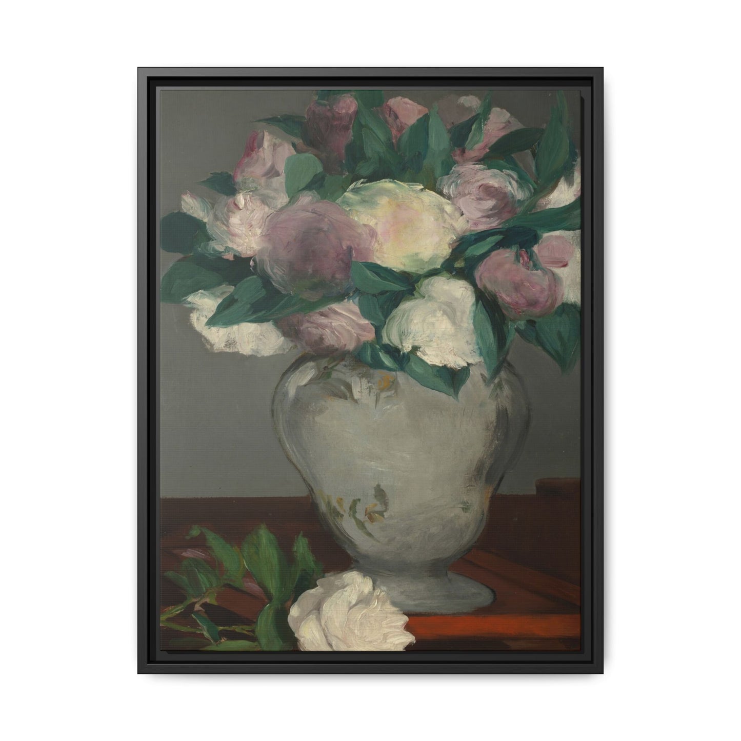 Manet, Édouard - Peonies (1864) - Matte Canvas, Framed