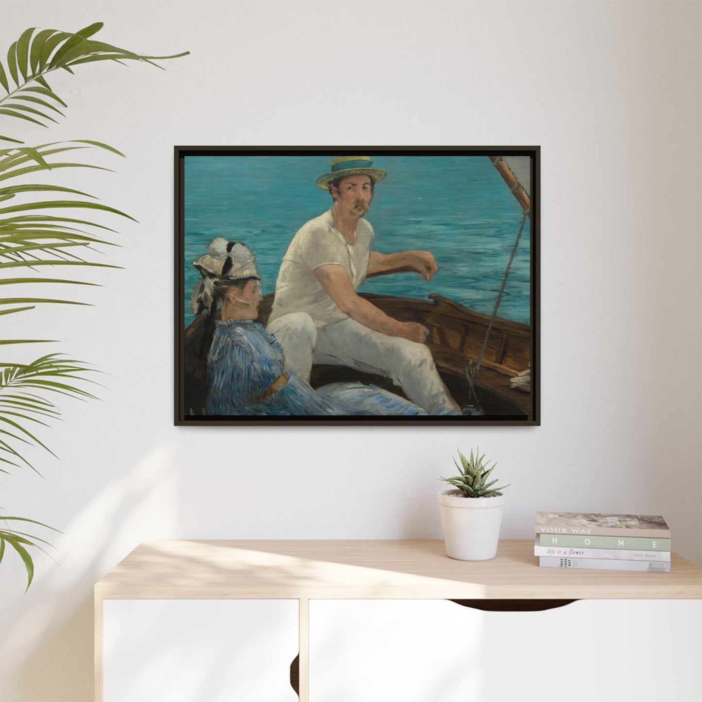 Manet, Édouard - Boating (1874) - Matte Canvas, Framed
