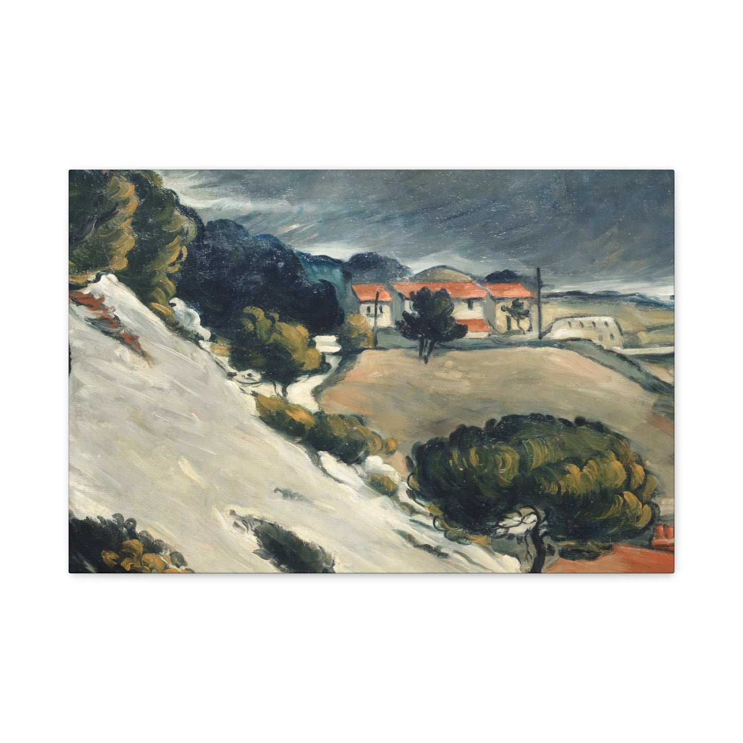 Cézanne, Paul - L’Estaque, Melting Snow (1870) - Canvas Block, unframed