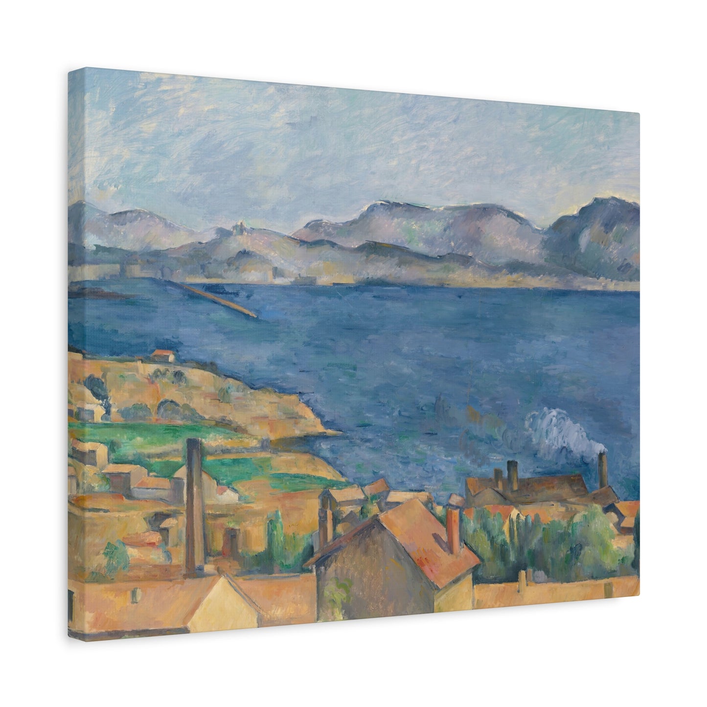 Cézanne, Paul - The Bay of Marseille, Seen from L'Estaque (1885) - Canvas Block, unframed