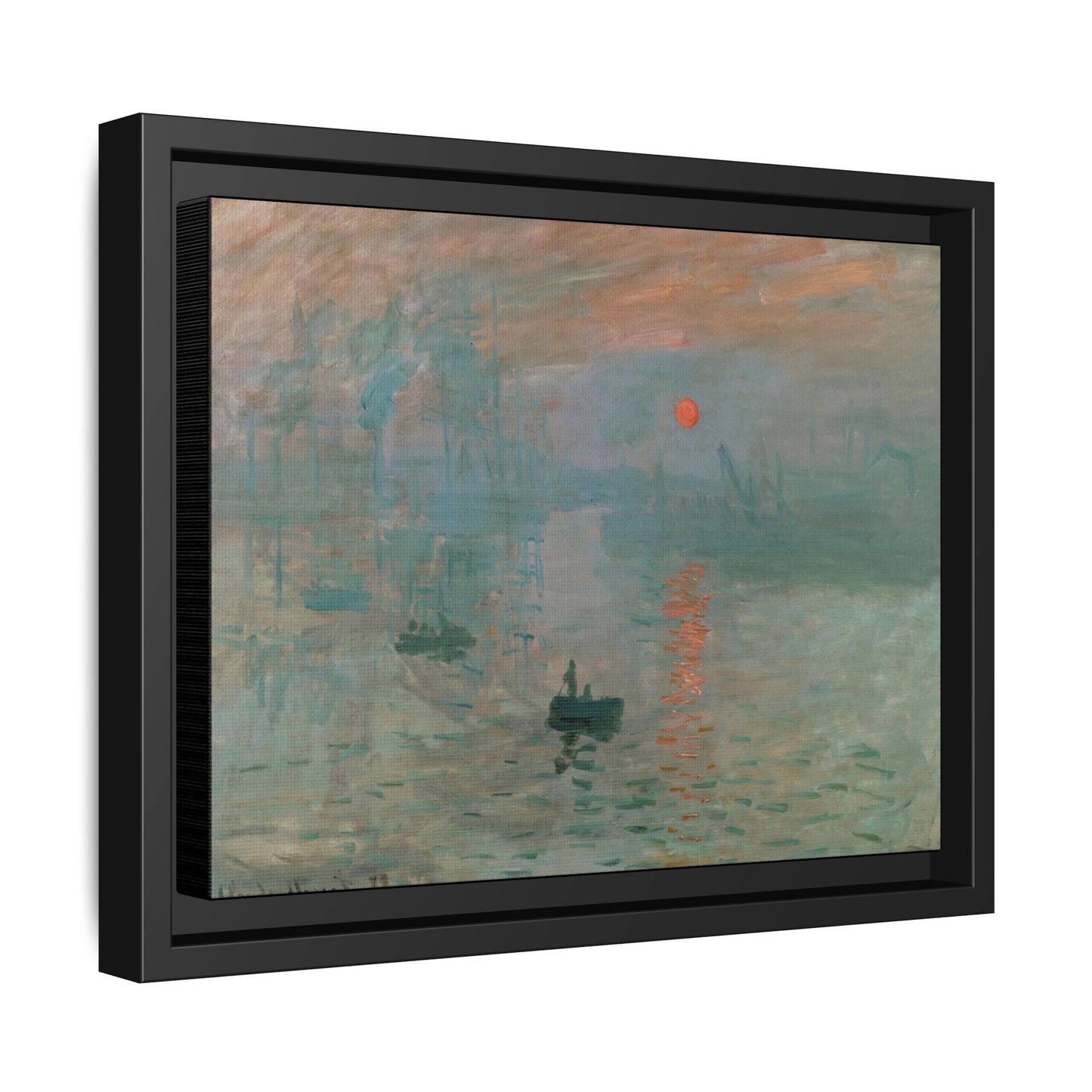 Monet, Claude - Impression, Sunrise (1872) - Matte Canvas, Framed