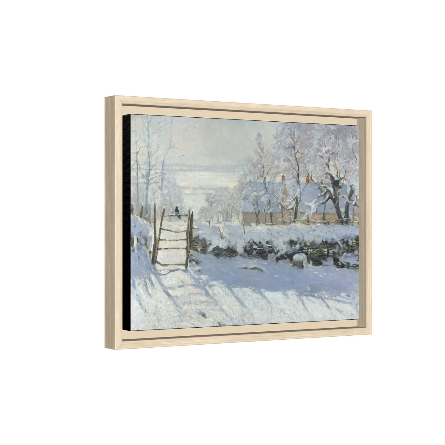 Monet, Claude - The Magpie (1868) - Matte Canvas, Framed