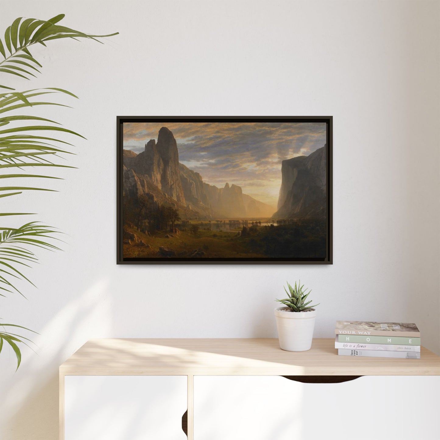 Bierstadt, Albert - Looking Down Yosemite Valley (1865) - Matte Canvas, Framed