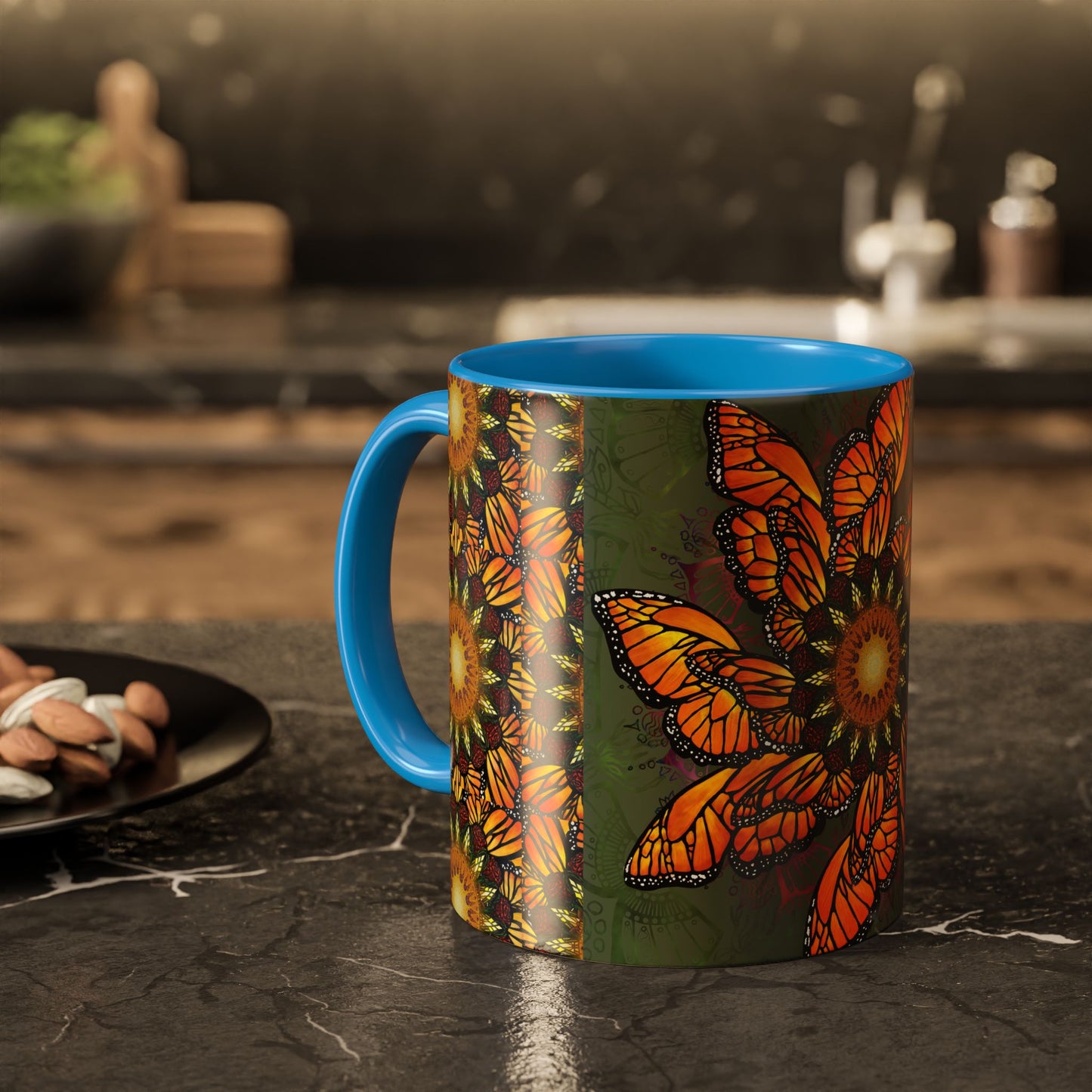 Pacio, Adam - Monarch Butterfly Mandala - Colorful Accent Mugs