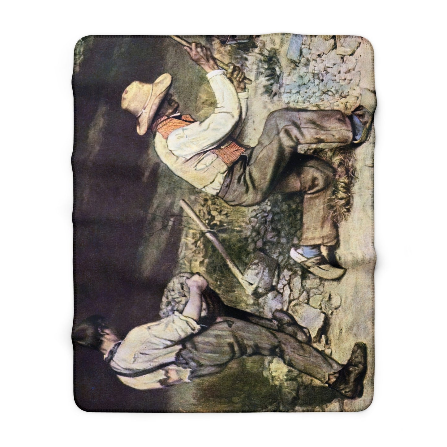 Courbet, Gustave - The Stone Breakers (1850) - Sherpa Fleece Blanket