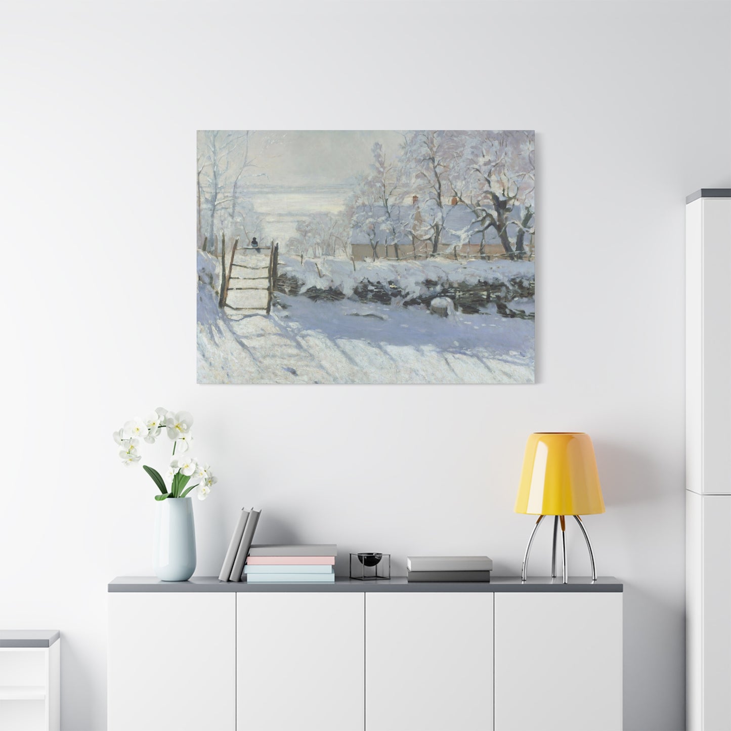 Monet, Claude - The Magpie (1868) - Canvas Block, unframed