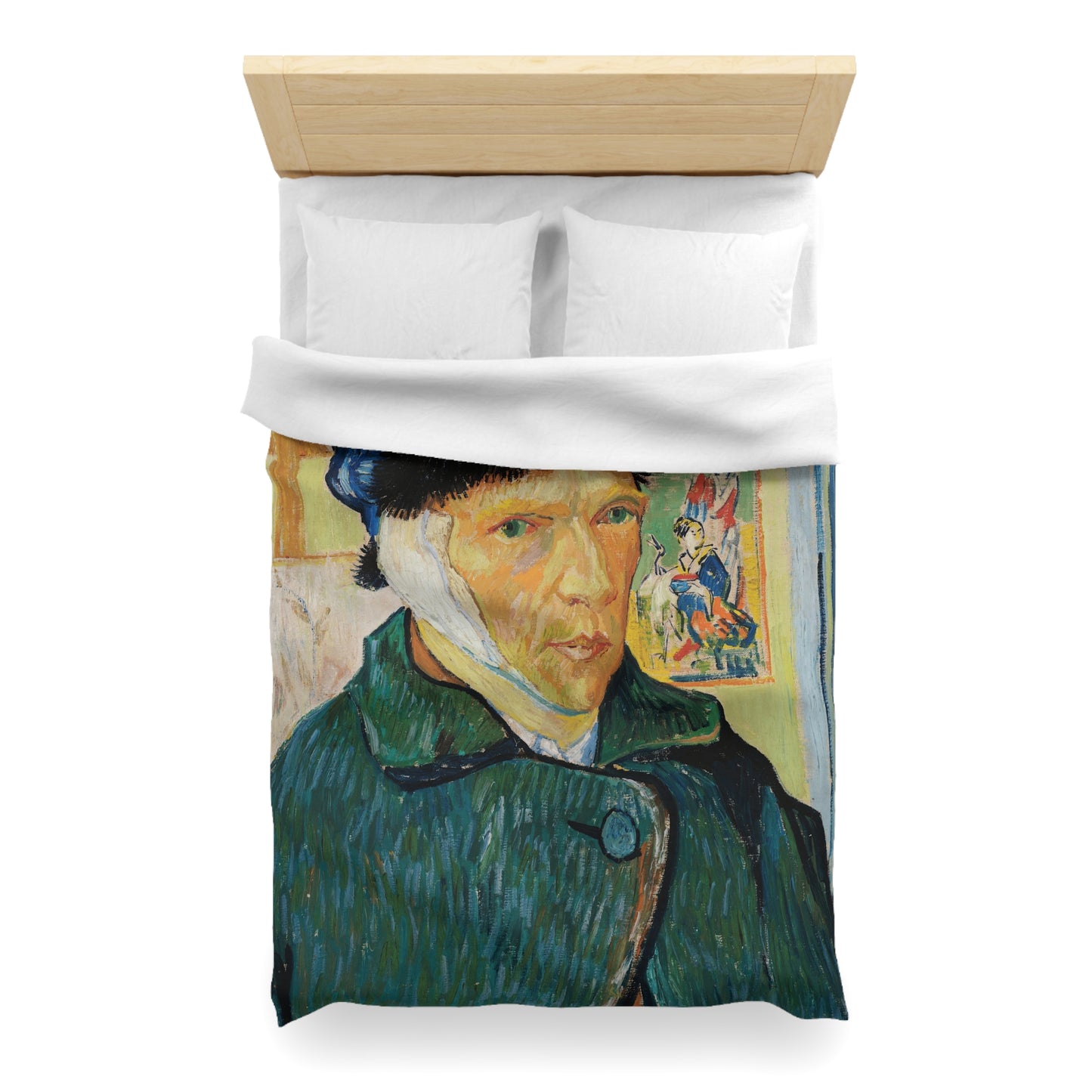 Van Gogh, Vincent - Self Portrait with Bandaged Ear (1889) - Microfiber Duvet Cover