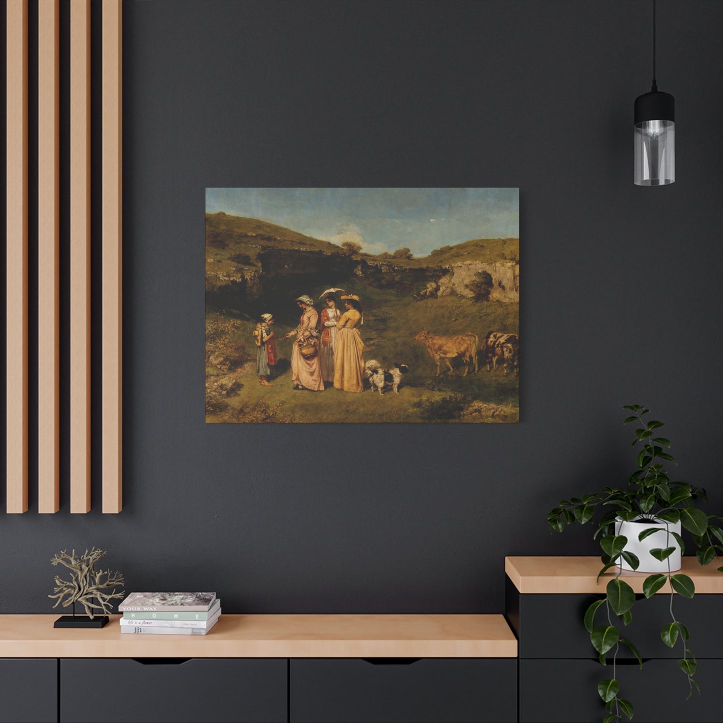 Courbet, Gustave - Young Ladies of the Village (1851) - Canvas Block, unframed
