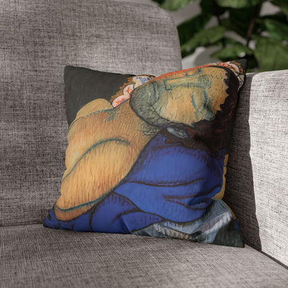 Filiger, Charles - The Recumbent Christ (1895) - Suede Square Pillowcase