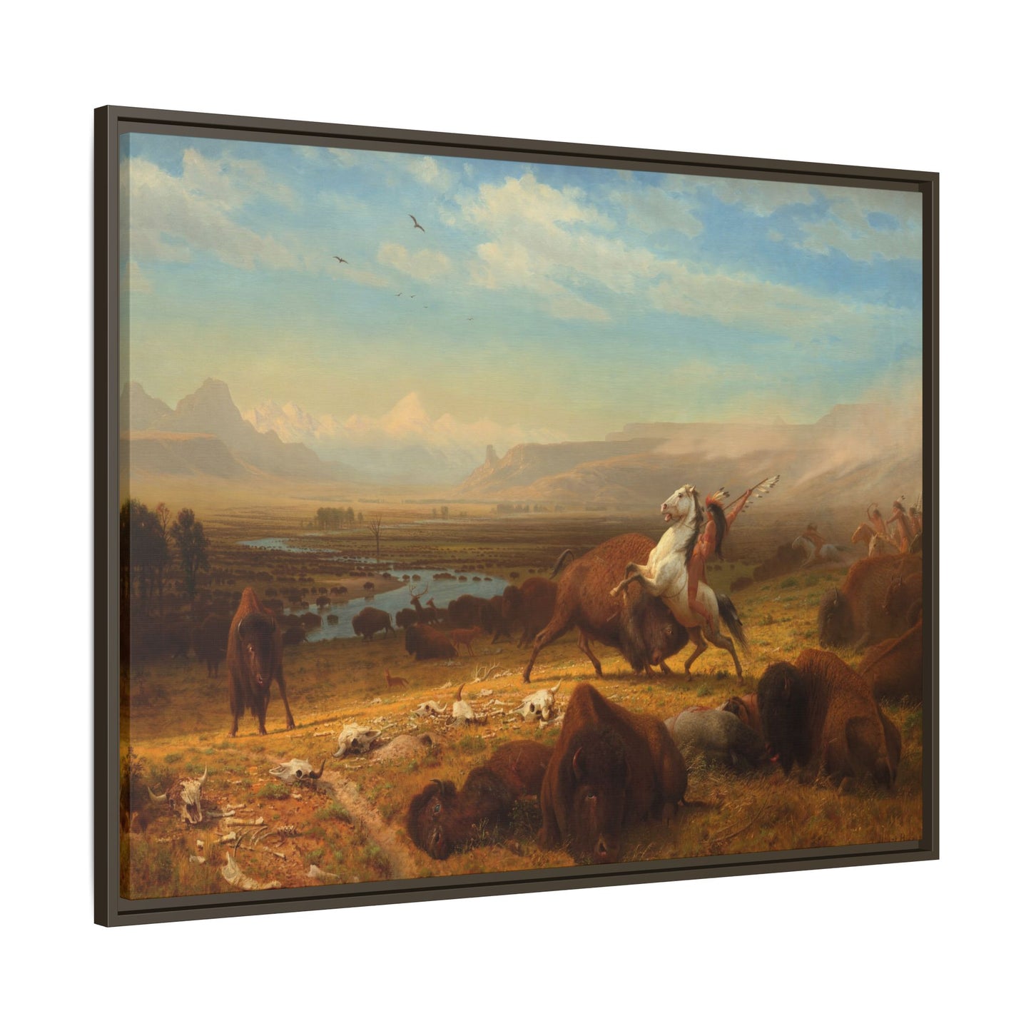 Bierstadt, Albert - The Last of the Buffalo  (1888) - Matte Canvas, Framed