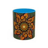 Monarch Butterfly Mandala - Colorful Accent Mugs