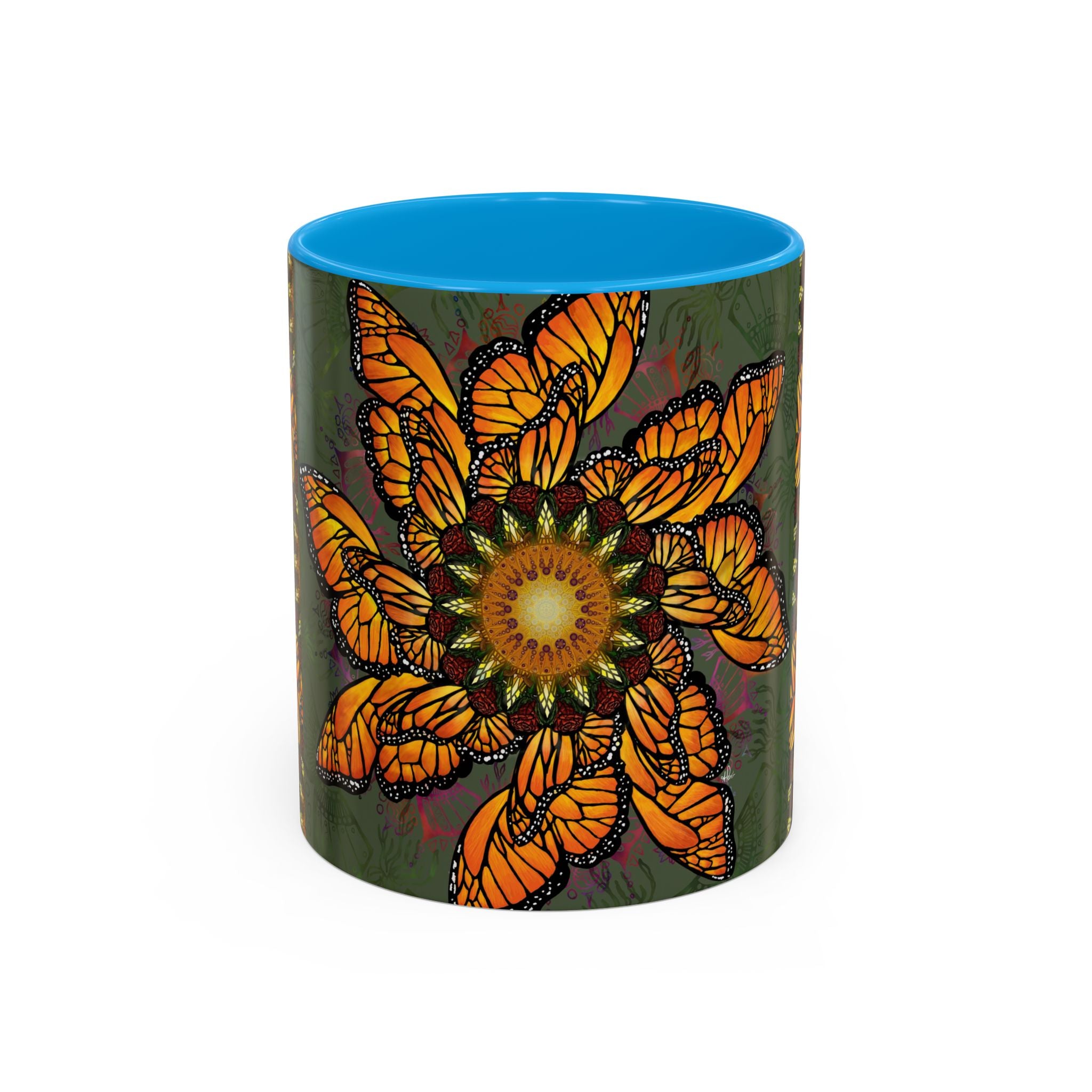 Monarch Butterfly Mandala - Colorful Accent Mugs