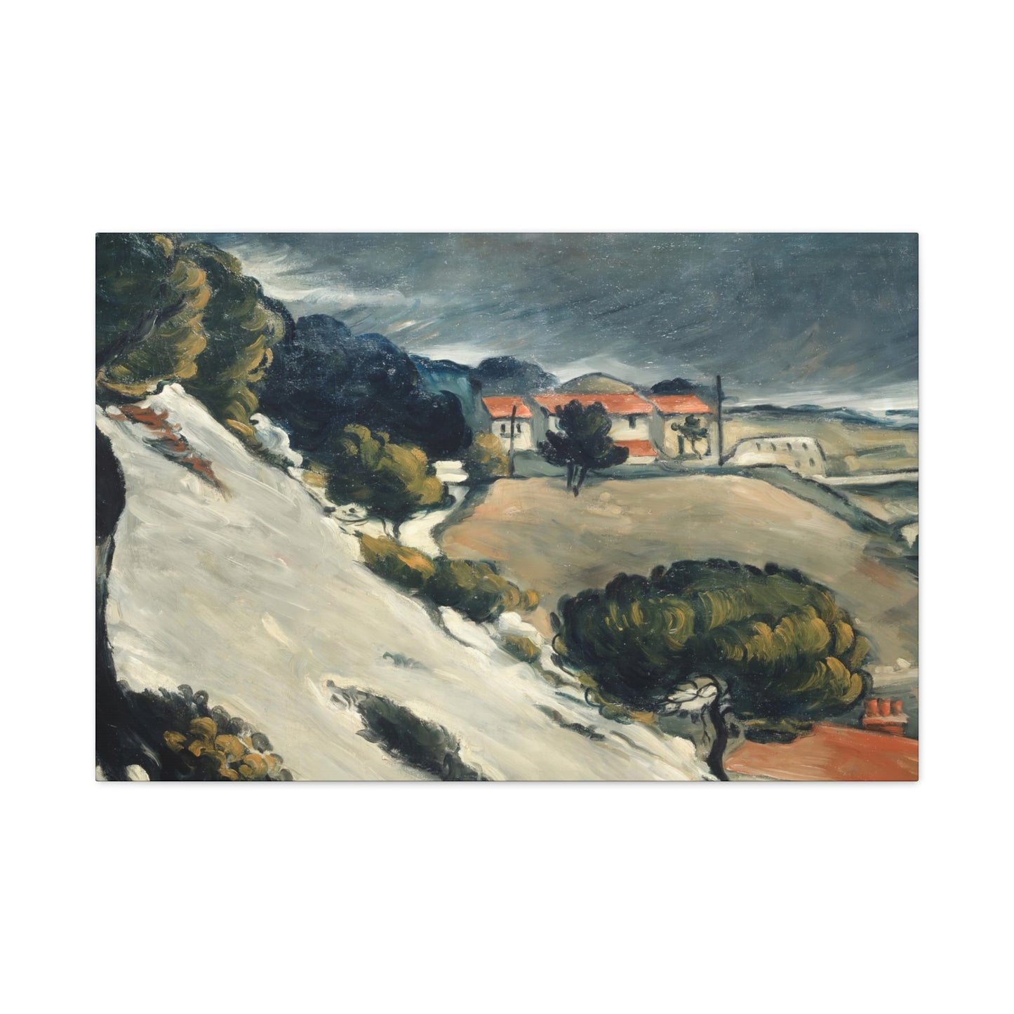 Cézanne, Paul - L’Estaque, Melting Snow (1870) - Canvas Block, unframed
