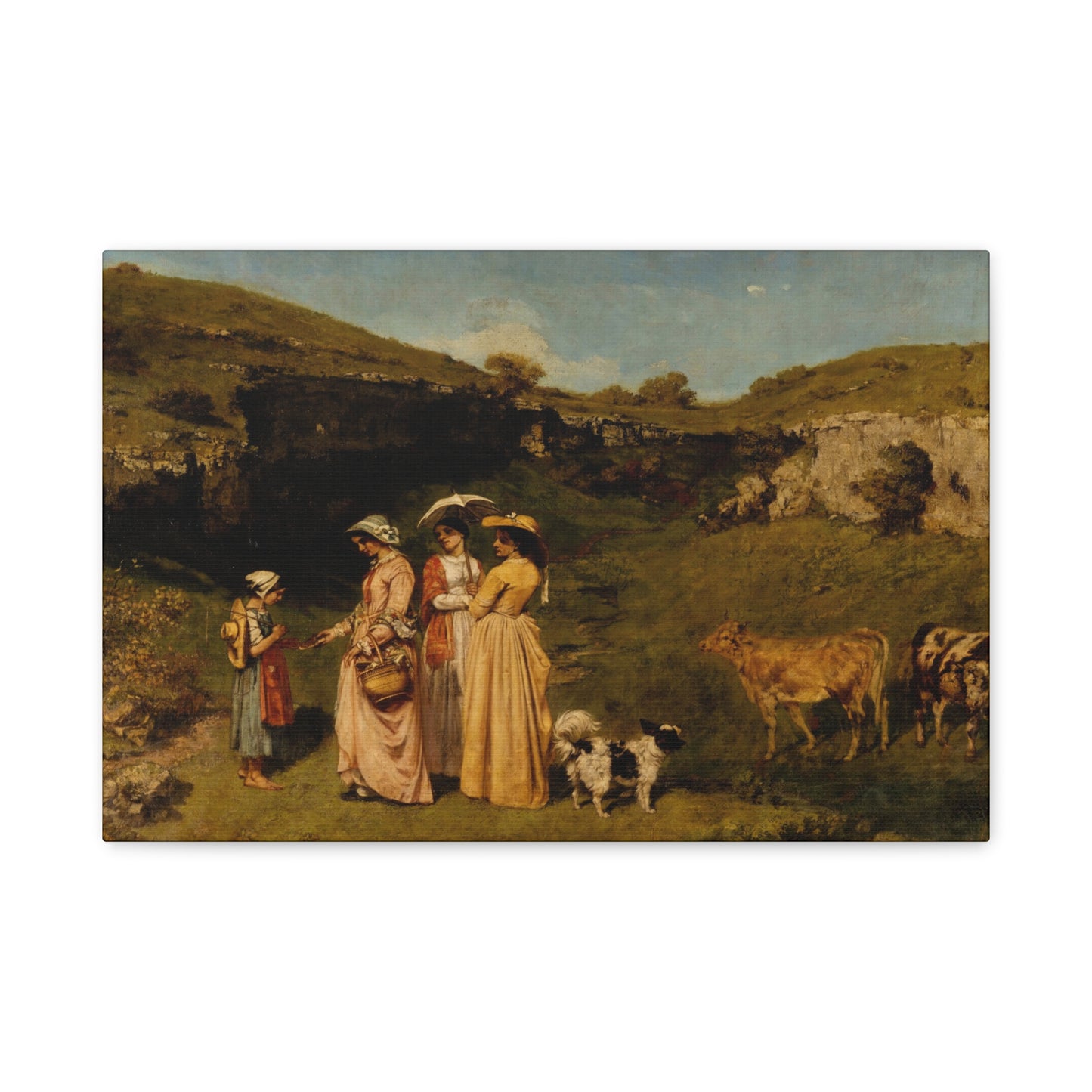 Courbet, Gustave - Young Ladies of the Village (1851) - Canvas Block, unframed