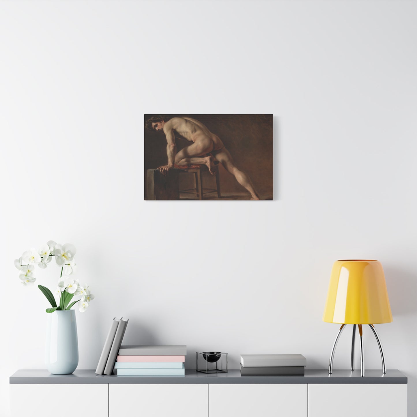 Courbet, Gustave - Study of a Nude Man (1840) - Canvas Block, unframed