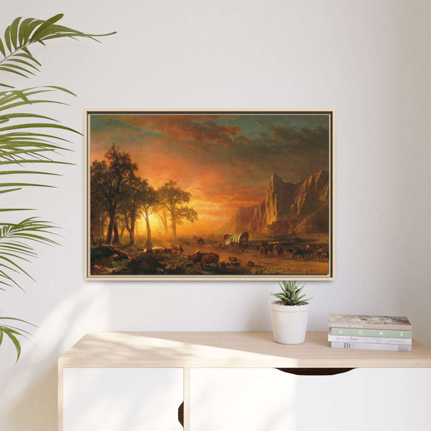 Bierstadt, Albert - Emigrants Crossing the Plains (1867) - Matte Canvas, Framed