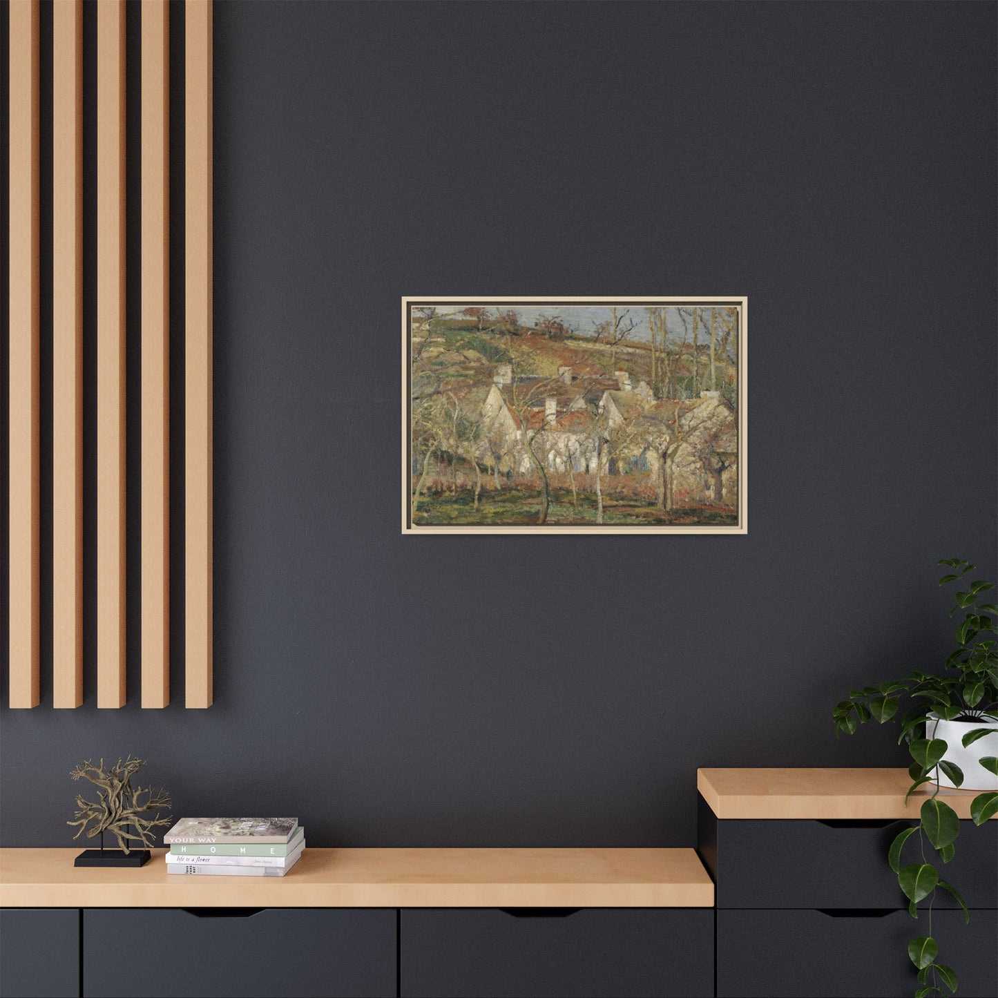Pissarro, Camille - Red Roofs, Corner of a Village in Winter (1877) - Matte Canvas, Framed