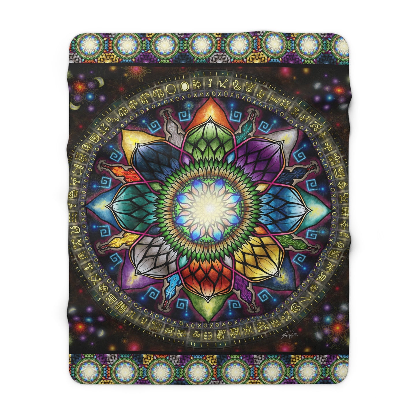 Pacio, Adam - Mystic Jewel Mandala - Sherpa Fleece Blanket