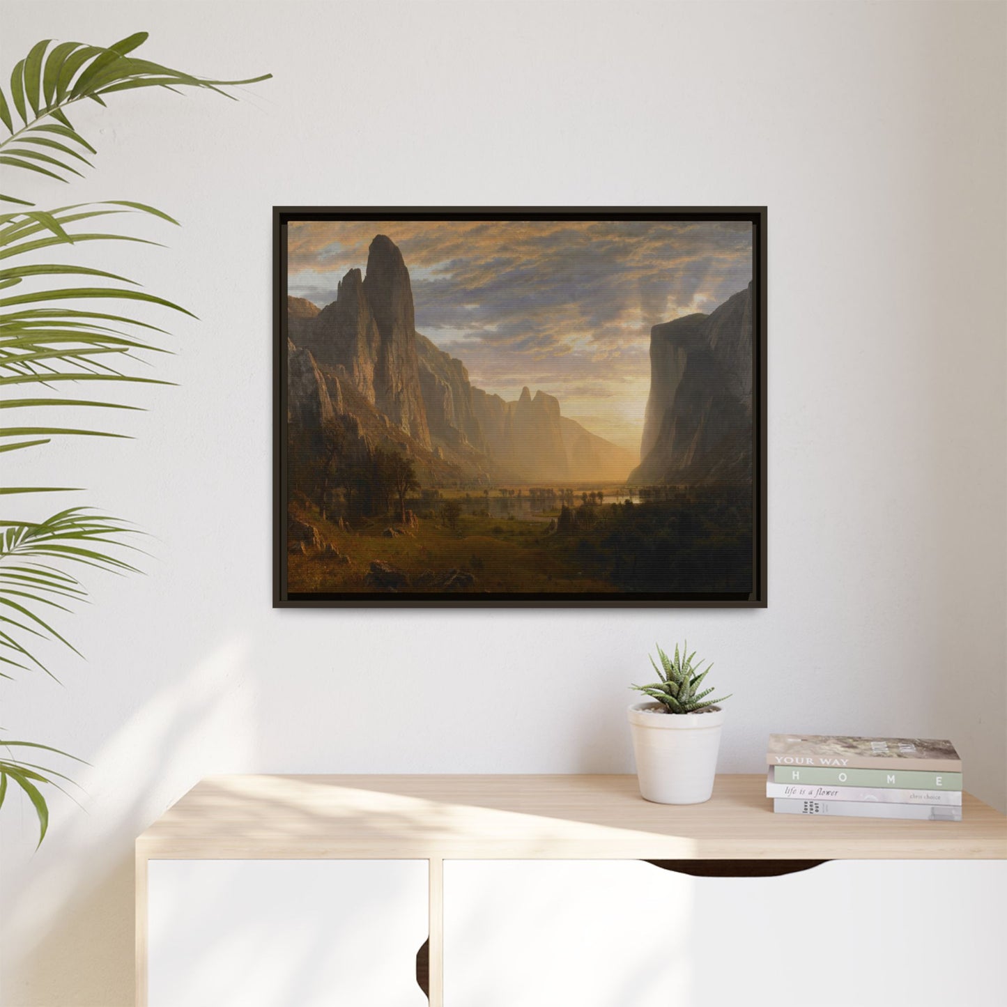 Bierstadt, Albert - Looking Down Yosemite Valley (1865) - Matte Canvas, Framed