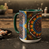 Emerald Arrows Mandala - Colorful Accent Mugs