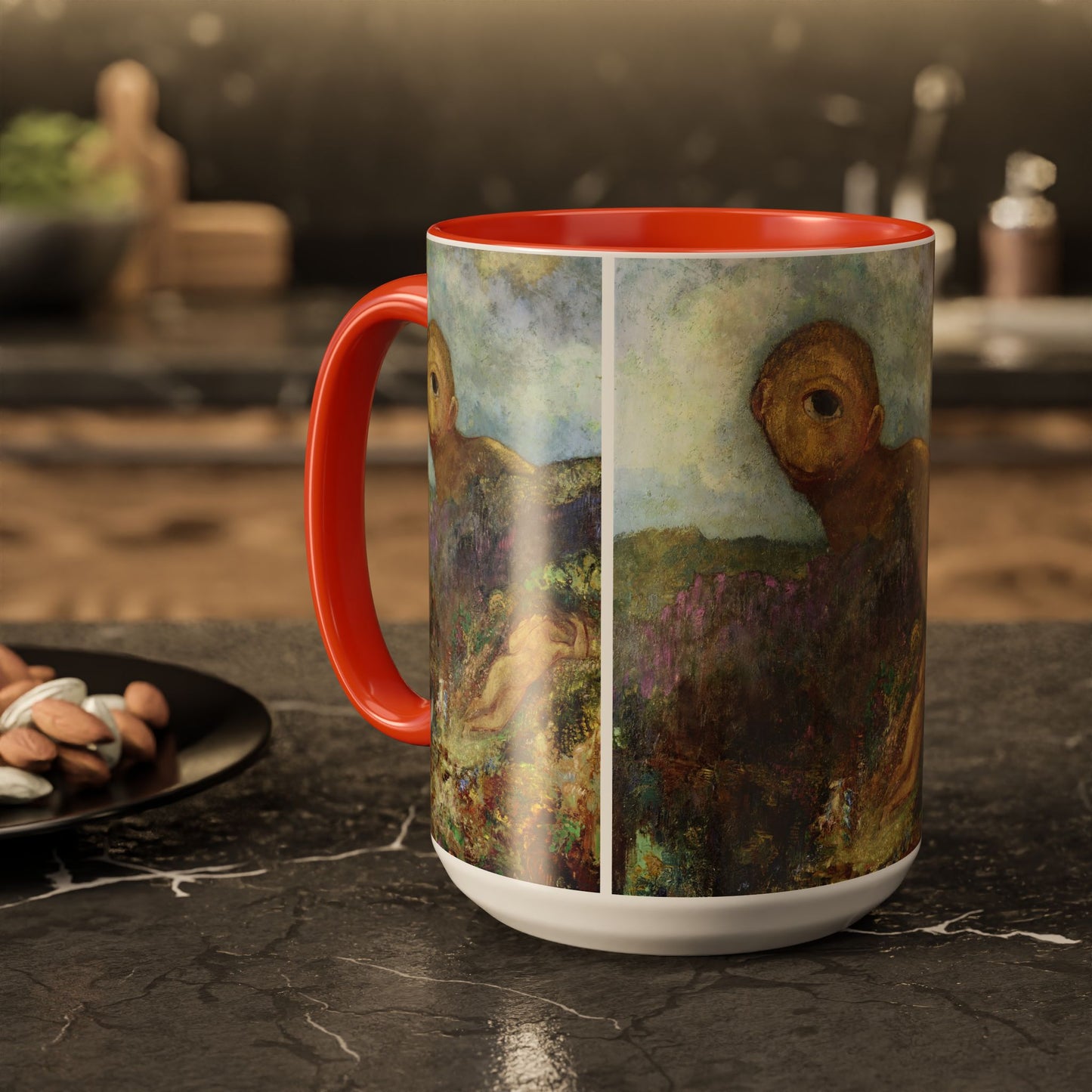 Redon, Odilon - The Cyclops (1914) - Colorful Accent Mugs