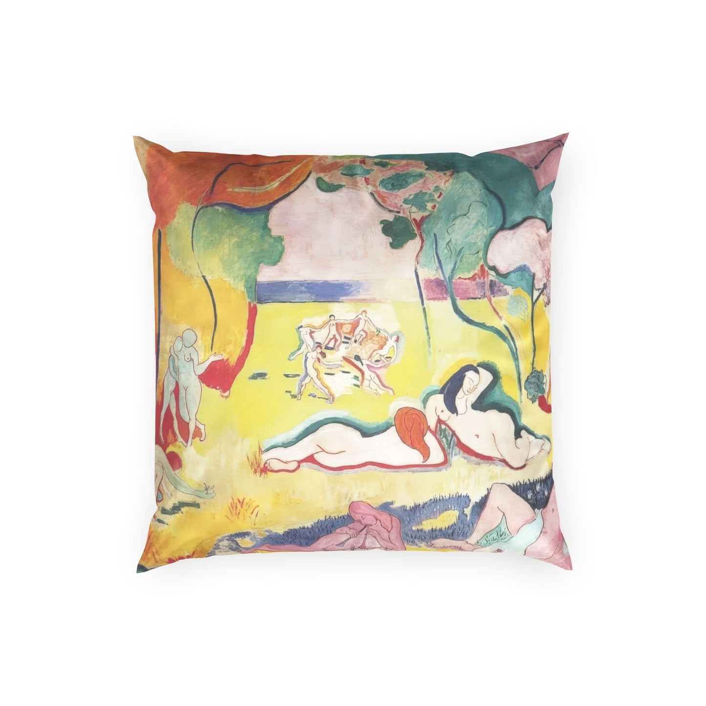 Matisse, Henri - The Joy of Life (1905) - Poly Velvet Pillow