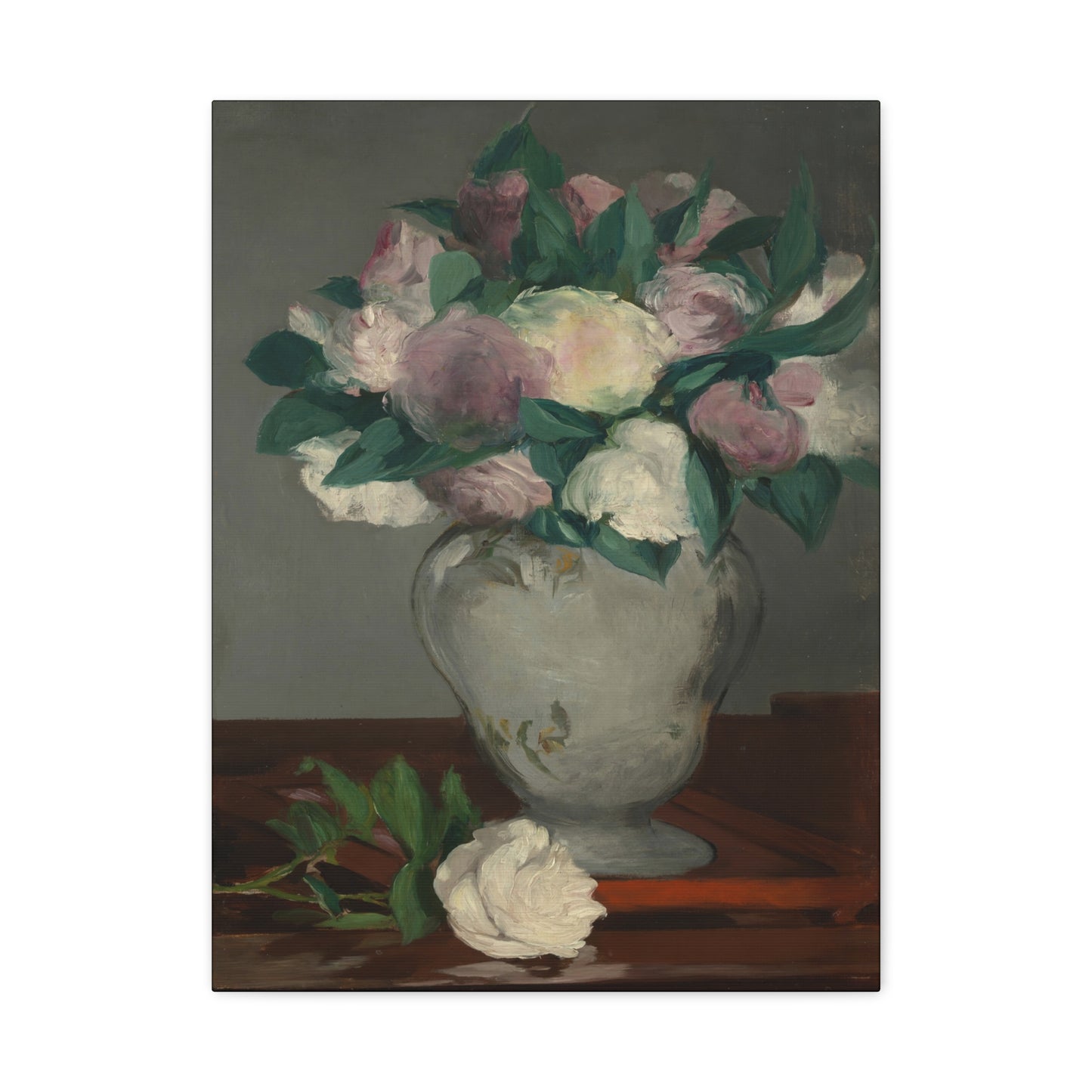 Manet, Édouard - Peonies (1864) - Canvas Block, unframed