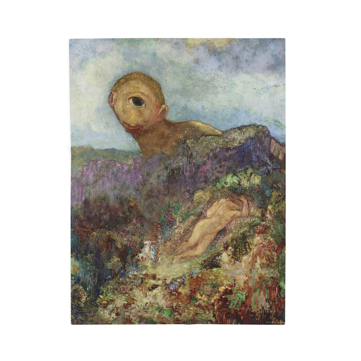 Redon, Odilon - The Cyclops (1914) - Velveteen Plush Blanket
