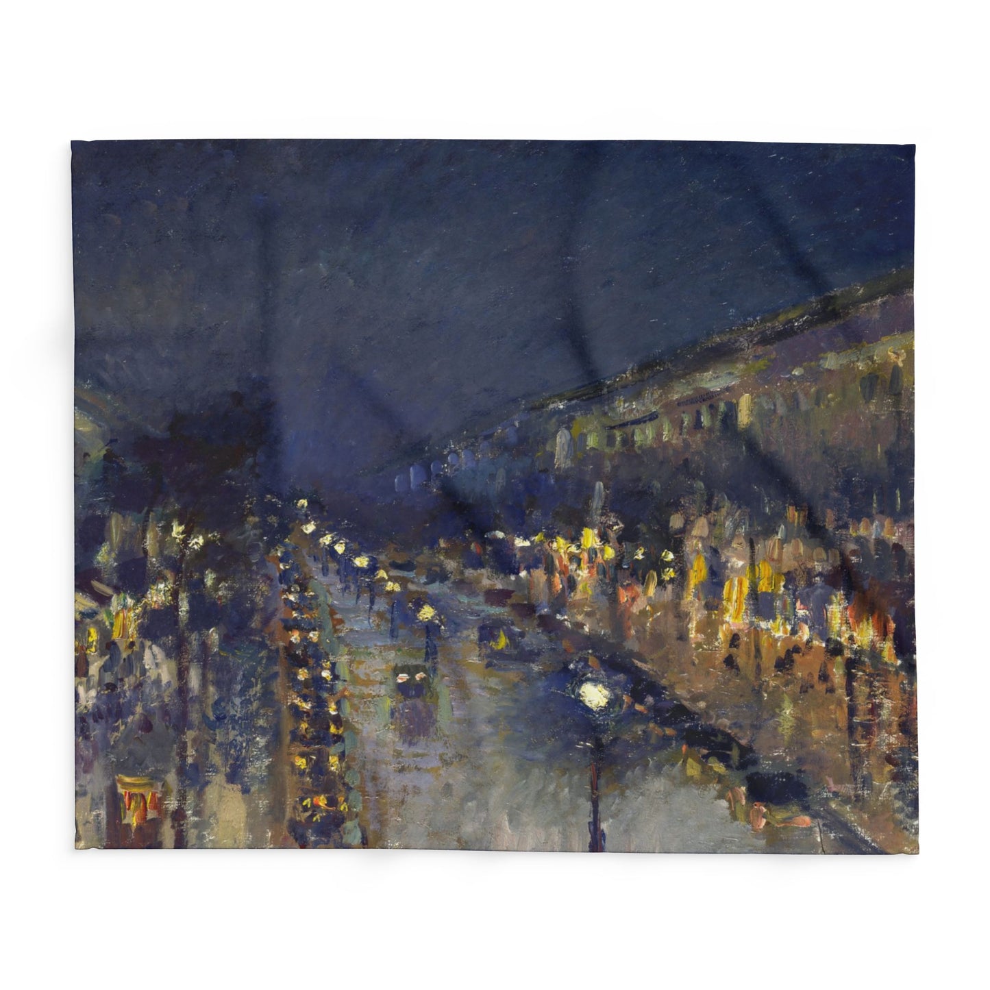 Pissarro, Camille - The Boulevard Montmartre At Night (1897) - Arctic Fleece Blanket