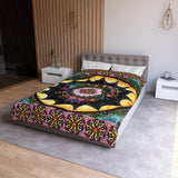 Obsidian Grandmothers Mandala - Microfiber Duvet Cover