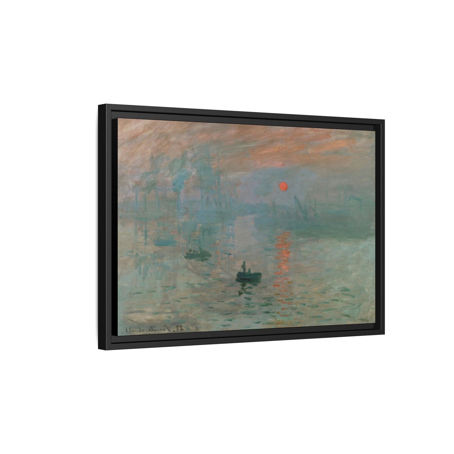 Monet, Claude - Impression, Sunrise (1872) - Matte Canvas, Framed