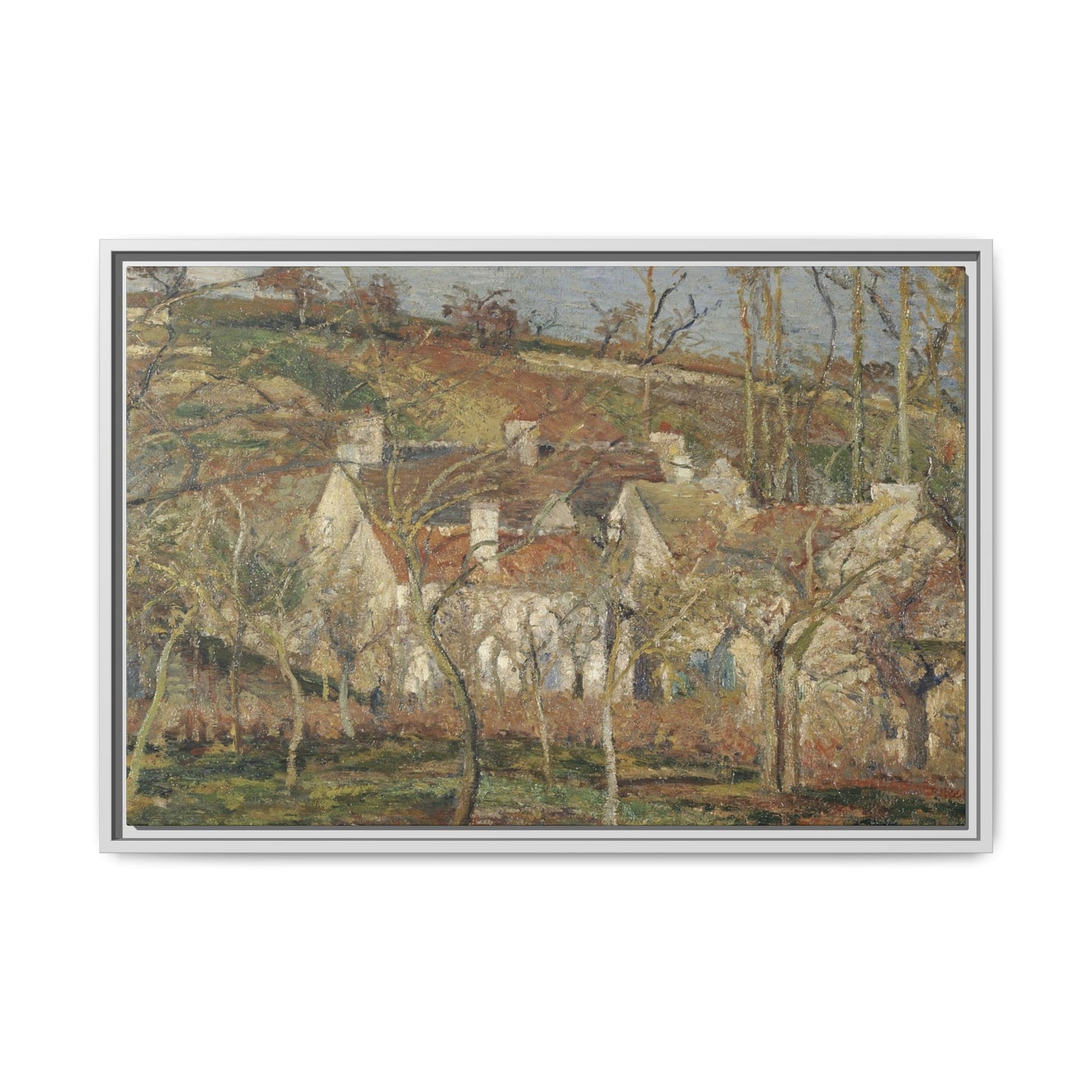 Pissarro, Camille - Red Roofs, Corner of a Village in Winter (1877) - Matte Canvas, Framed