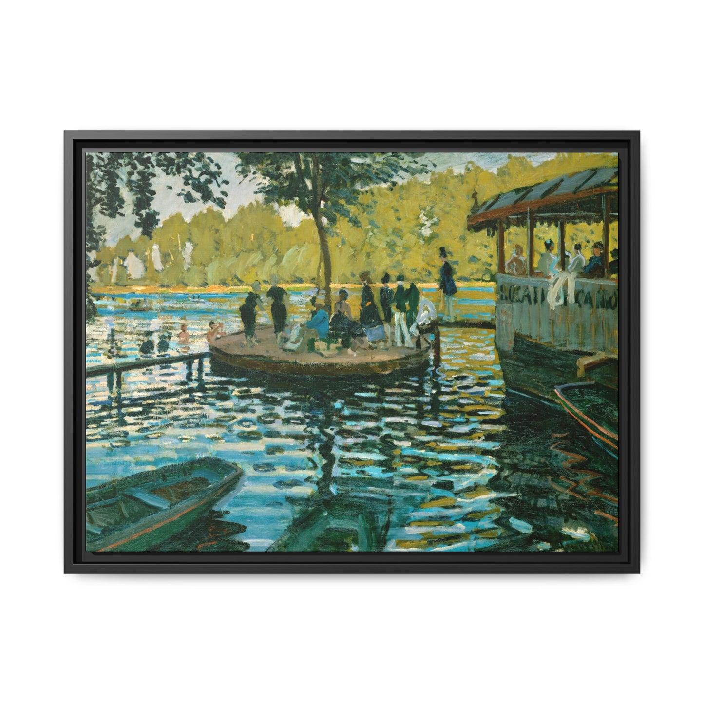 Monet, Claude - La Grenouillere (1869) - Matte Canvas, Framed