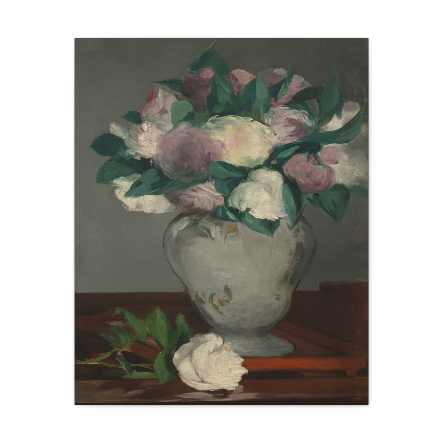Manet, Édouard - Peonies (1864) - Canvas Block, unframed