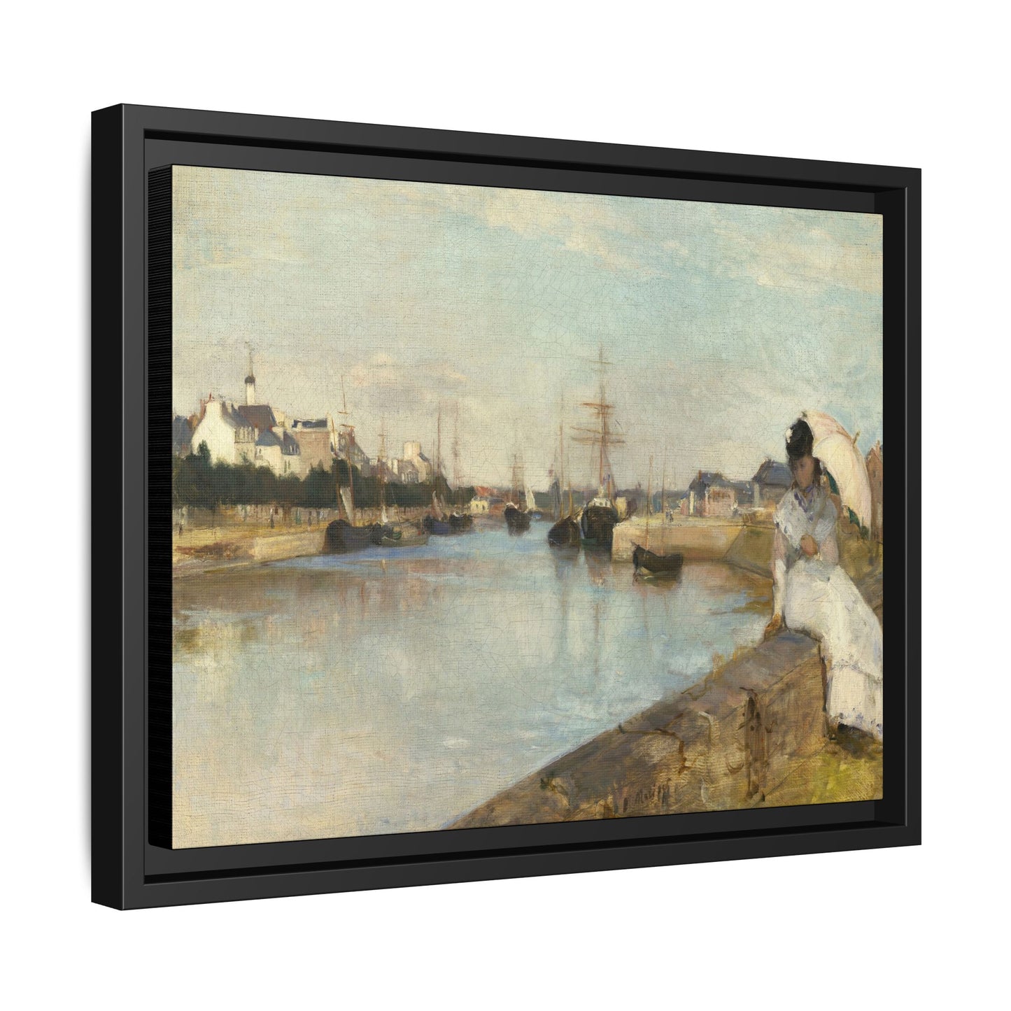 Morisot, Berthe - The Harbor at Lorient (1869) - Matte Canvas, Framed