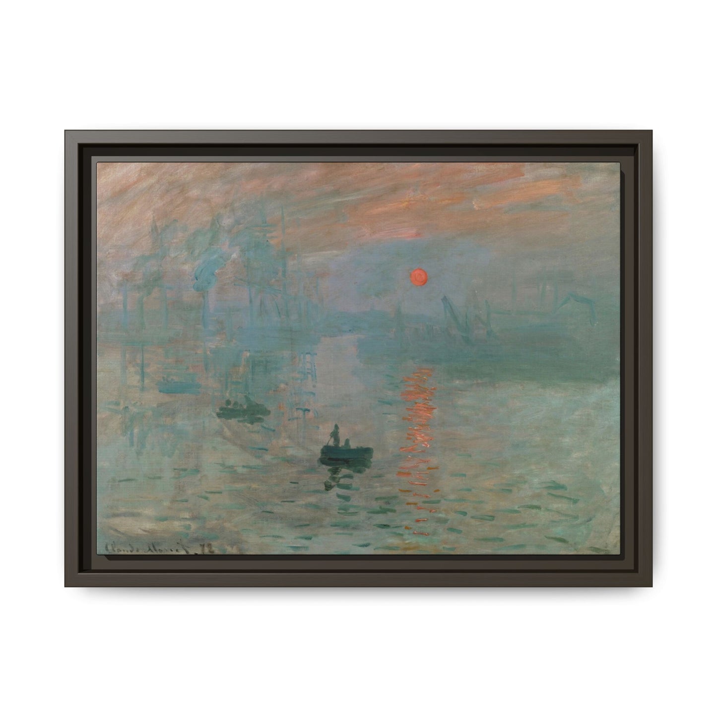 Monet, Claude - Impression, Sunrise (1872) - Matte Canvas, Framed