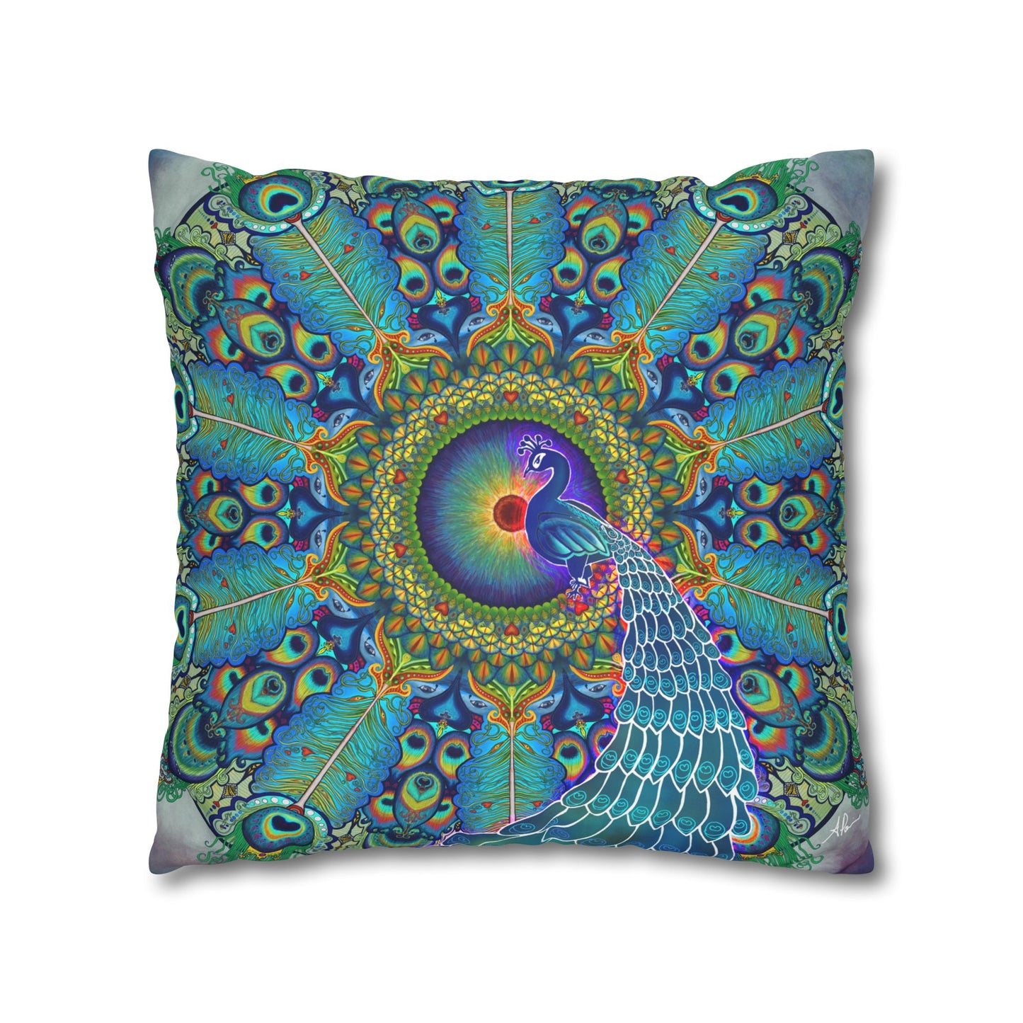 Pacio, Adam - Melek Taus Mandala - Suede Square Pillowcase