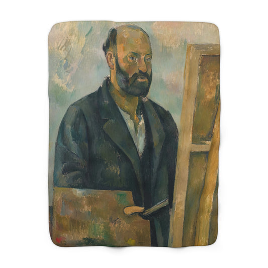 Cézanne, Paul - Portrait of the Artist with a Palette (1890) - Sherpa Fleece Blanket