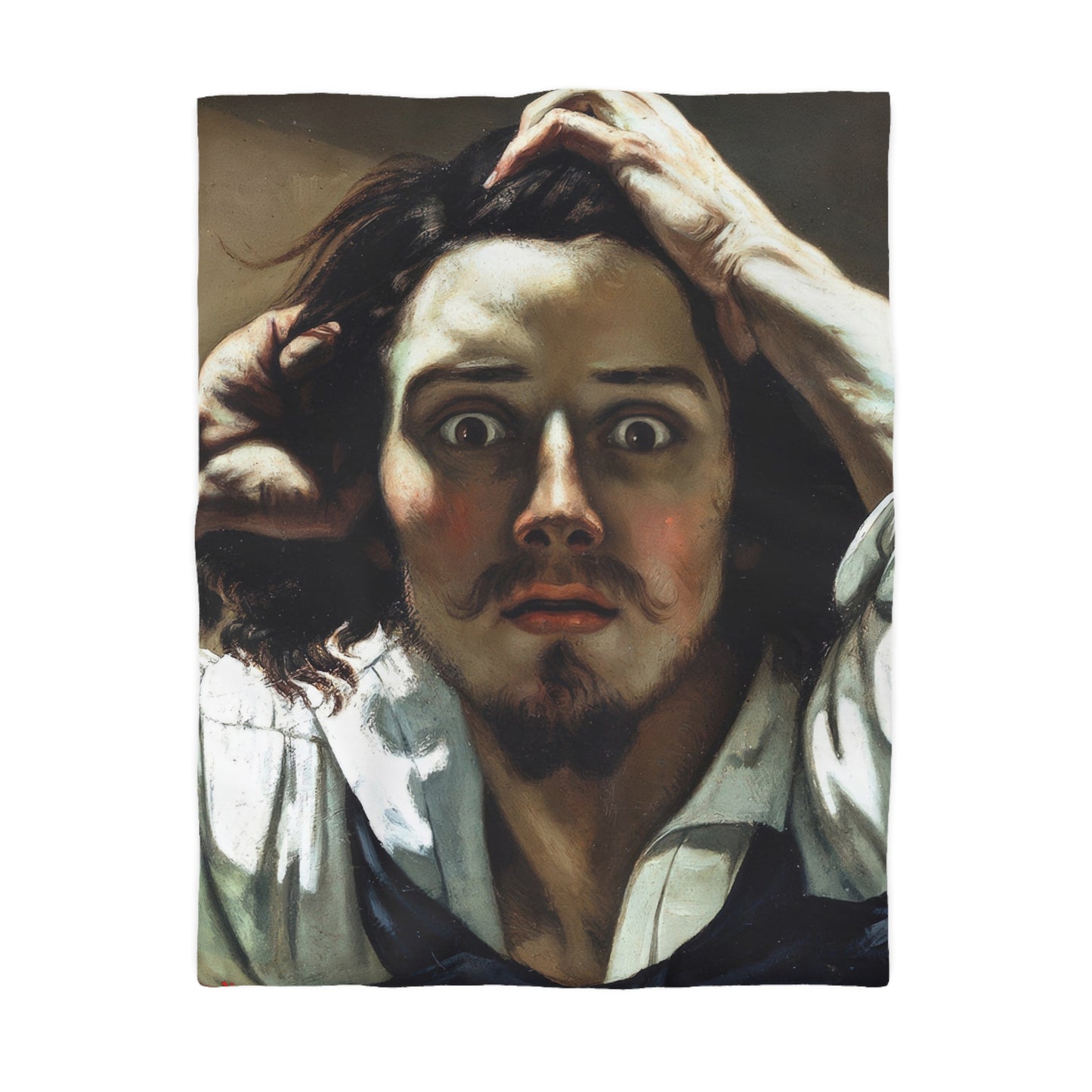 Courbet, Gustave - The Desperate Man (1843) - Microfiber Duvet Cover