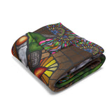 Emerald Arrows Mandala - Arctic Fleece Blanket