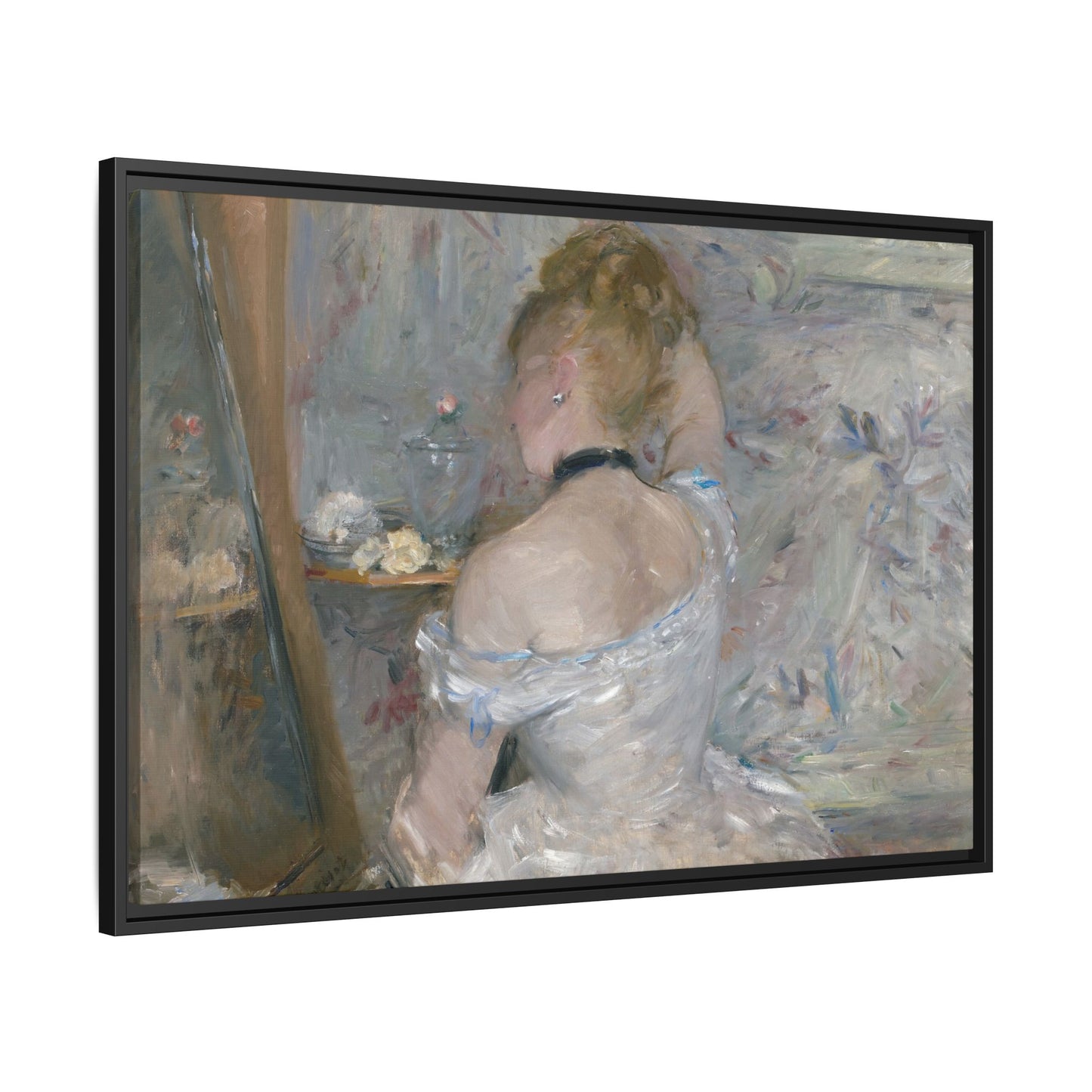 Morisot, Berthe - Woman at Her Toilette (1880) - Matte Canvas, Framed
