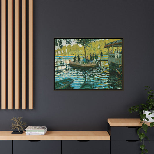 Monet, Claude - La Grenouillere (1869) - Matte Canvas, Framed