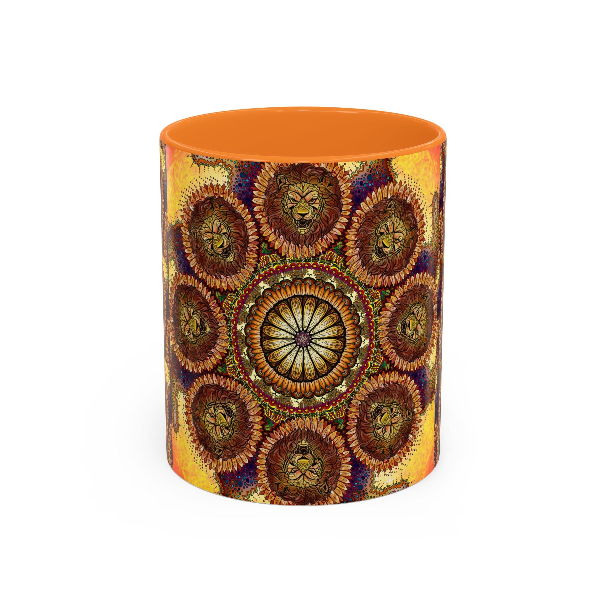 Lion Summer Mandala - Colorful Accent Mugs