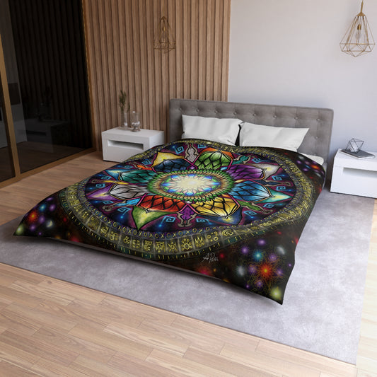 Pacio, Adam - Mystic Jewel Mandala - Microfiber Duvet Cover