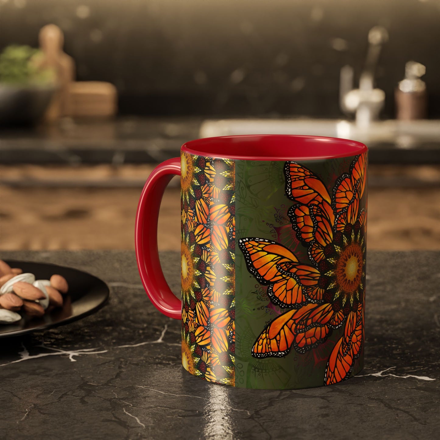 Pacio, Adam - Monarch Butterfly Mandala - Colorful Accent Mugs